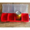 1Pcs Durable 4 Compartments Parts Storage Box with Lid Blue Red Screw Organizer Box Display Plastic Tool Part Container Bin