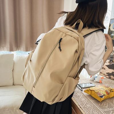 Solid Color Korean Version Student School Bag, Daily Travel Commuting, Large Capacity Middle and High School Student Backpack
