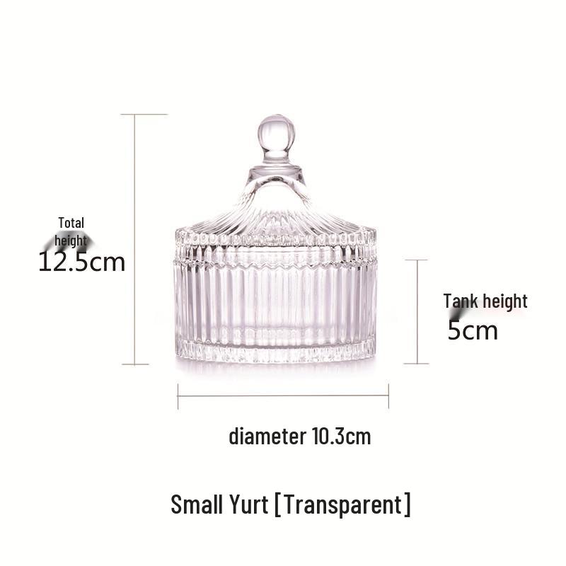 European Glass Bowl Jewelry Box: Crystal Demagnetization Purification Jar with Omamori Salt and Lid