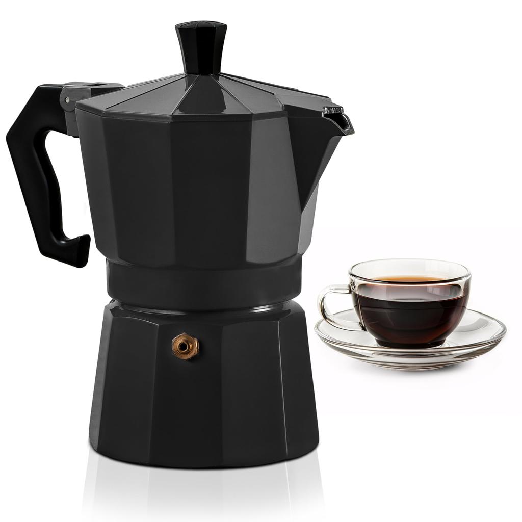 Person Aluminum Moka Pot,3Cups,150ml Stovetop Coffee Maker,Leak-Proof,Heat Resistant Handle,Italian Espresso Coffee Machine