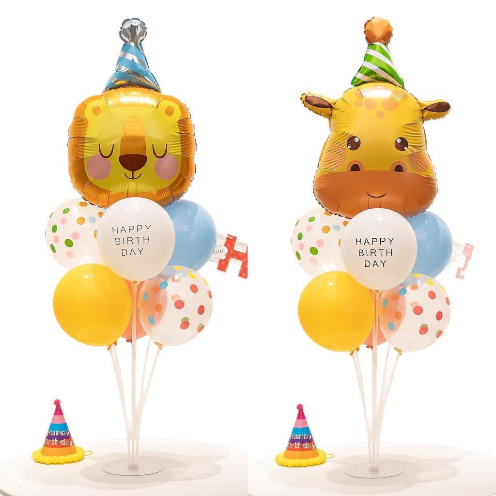 Cartoon Animal Birthday Table Decorations: June 1st Children's Day Balloons & Dessert Ornaments