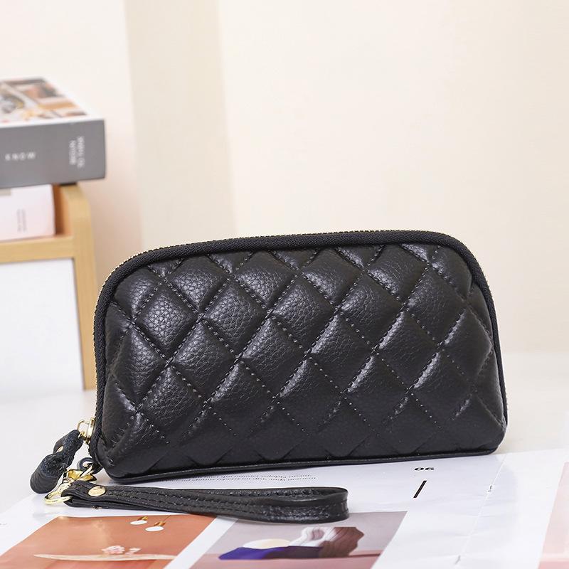 Oberste Schicht Rindsleder Rindsleder Geldbörse Nischenluxus Damenhandtasche Vielseitige Hand-Clutch Schlicht und modisch Handytasche