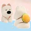 Cute Highland White Dog Plush Backpack With Foodshaped Decor For Birthday Gift