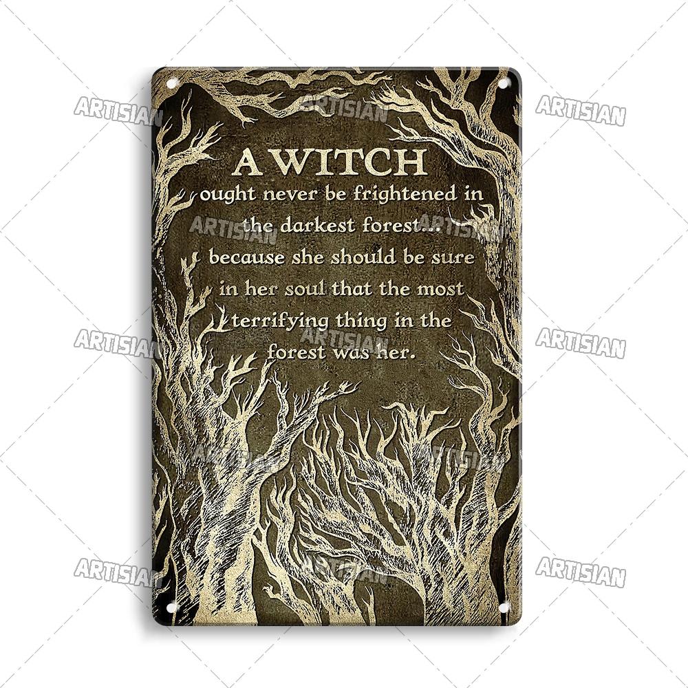 Artisian Halloween Metal Plaque Witches Tin Sign Girl Decorative Plate Wall Decor Garage Bar Pub Club Hotel Kitchen Home