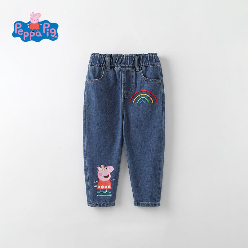 

Стильні джинси для дівчаток Пеппа Піг, washed denim, для весни та осені 110 cm