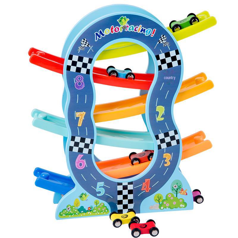 Colorful Wooden Educational Glide Car for Children - Fast, Interactive Parent-Child Toy