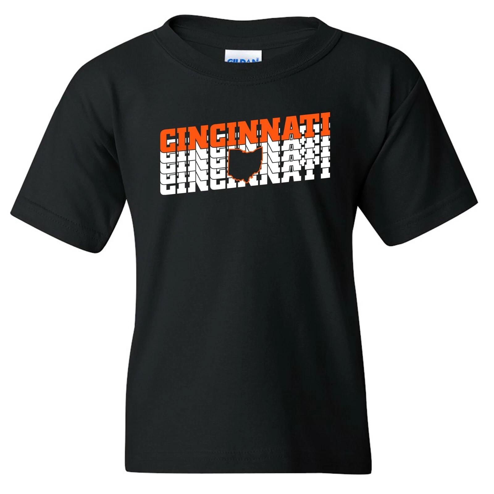 Cincinnati Retro Repeat - Sport Football City Team Classic Youth T Shirt L