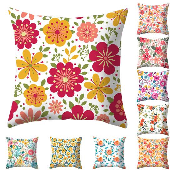 Cushion Cover Soft-touching Wide Application Portable Modern Floral Print Pillow Case Home Decor