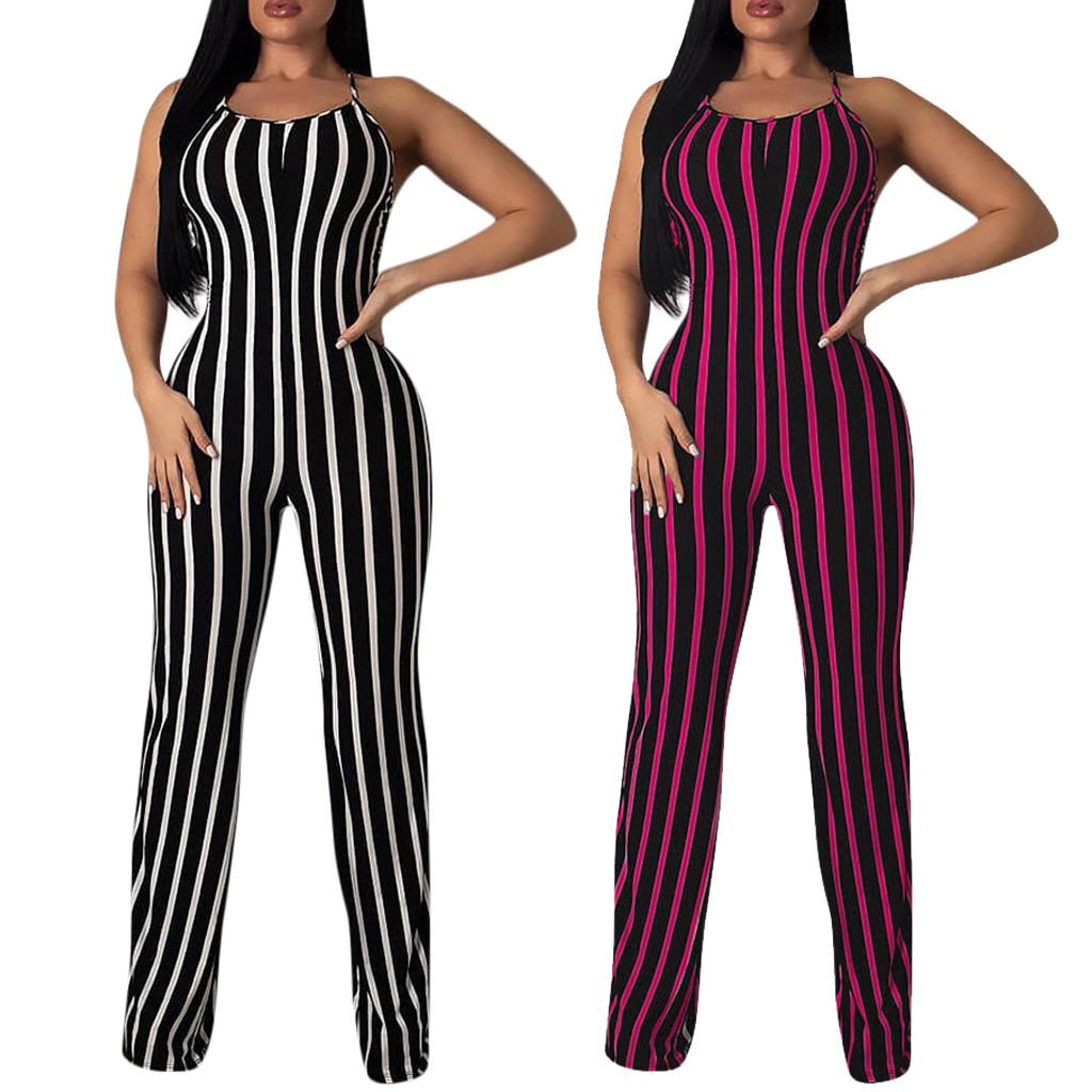 striped romper long pants