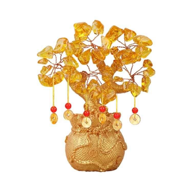 Crystal Money Tree Desk Ornament for Attracting Fortune and Wealth Prosperity and Success Perfect Gift