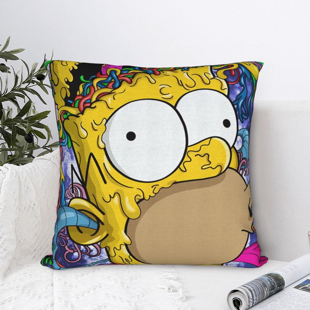Psychedelic Homer SSimpsons Donut Art Pillow Cover Morden Pillow Case For Sofa Home Decor Design Cushion Cover Birthday Present