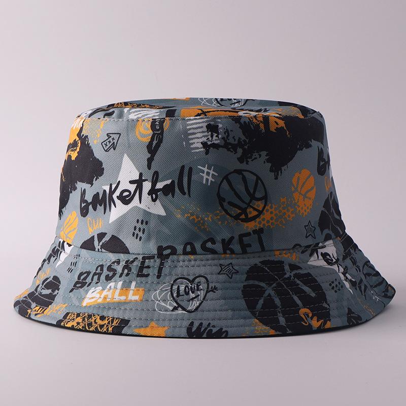 Digital printing small edge bucket hat spring and summer double-sided can wear outdoor sunshade basin hat spot