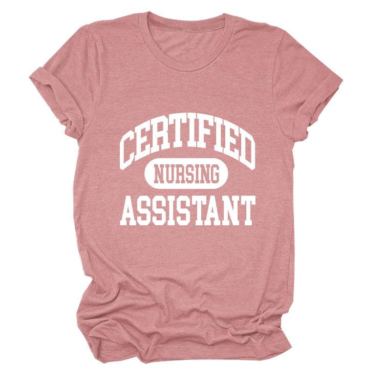Certified nursing new short-sleeved women's fashion T-shirt large size