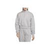 Nike Solid Logo Print Half-Zip Crop Long Sleeve Polo Shirt Women Tops Grey DQ5768-063