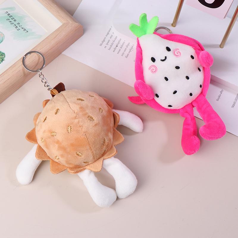 Süße Frucht Drachenfrucht Schlüsselanhänger Plüschtier Spielzeug Cartoon Durian Pitaya Flauschiger Schlüsselanhänger Anhänger Rucksack Anhänger Auto Tasche Dekoration Geschenk