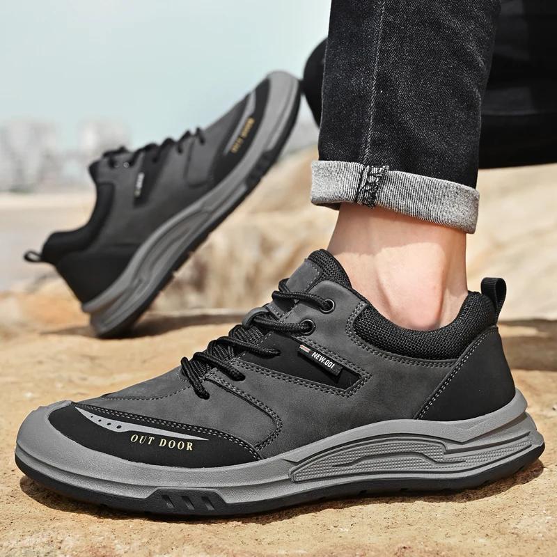 Зимние оригинальные кожаные кроссовки мужские теплые кроссовки мужские большие размеры — фото 3