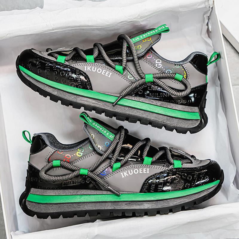 Chunky Sneakers Mens Designer Retro Running Shoes Fashion Casual Microfiber Leather Fabric Upper Height Increased Platform Shoes
