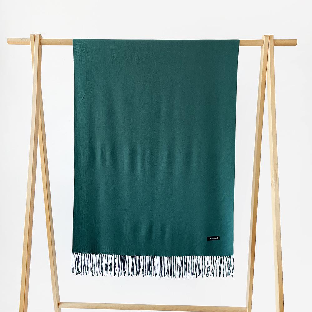 Autumn and winter scarf women's monochrome sheep sticky imitation cashmere scarf warm shawl versatile fringed scarf shawl