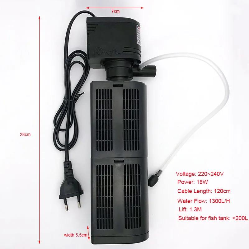 240V 18W Aquarium Filter Pump For Fish Tank Internal Submersible Pump Spray Flow Biological Plus Power Filter Pump