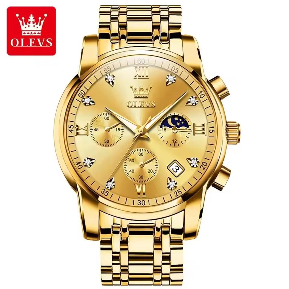 OLEVS 2858 Men Wrist Watch Band  Logo Custom Watch Cool Date Analog Quartz Display with Stainless Steel Strap Men Watch 2026
