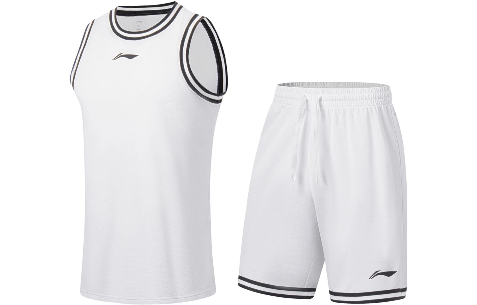 Li Ning Professional Basketball Collection Basketball Suit Men s Standard White AATT001-4 M
