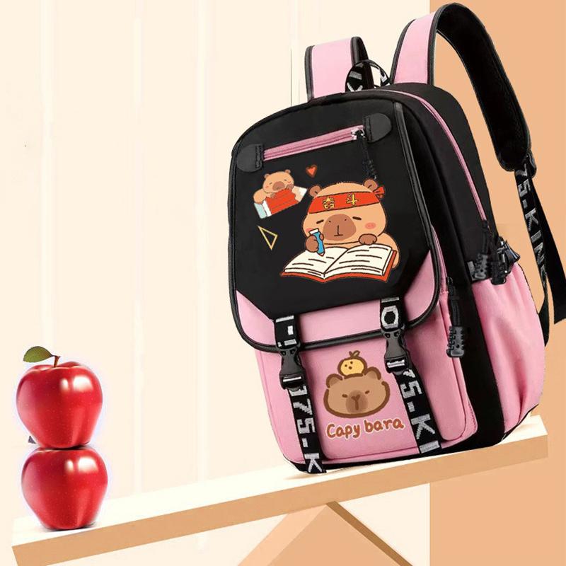 New Capibala Schoolbag for Students In Grades 1-6 Large-capacity Lightweight Wear-resistant Multifunctional Ridge Protection Backpack