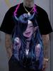 Cartoon Tattoo Meisje Patroon 3d Geprint Heren T-Shirt Oversized Sweatshirt Voor Mannen Bad Girl Harajuku Top Korte Mouw T-Shirt
