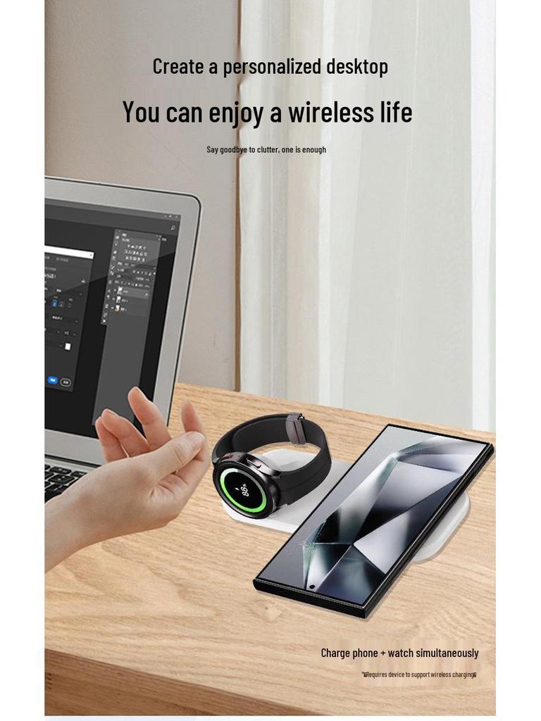 Dual Wireless Charger for Phone & Watch: Simultaneous Fast Charging