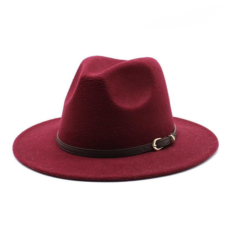 Unisex Wool Felt Fedora Hat for Men Women, Coffee Color Autumn Winter Jazz Cap, European American Fashion Top Hat