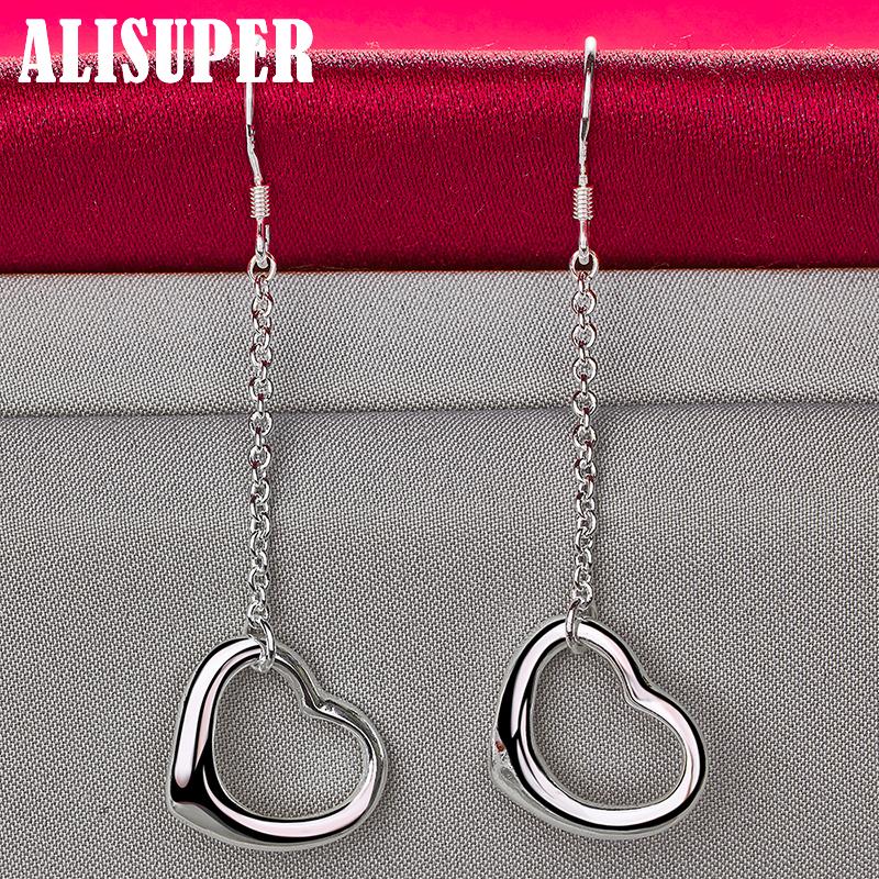 925 Sterling Silver Solid Full Heart Chain Bracelet Jewelry