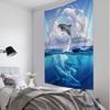 Dolphin Jump Tapestry Wall Hanging Blue Wave Sailboat Bohemia Sofa Carpet Desk Mat Bedroom Living Room Art Decor