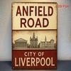 Vintage Liverpool Cathedral Rathaus Retro Metallblechschild 8x12 Zoll Wandkunst Heimdekoration