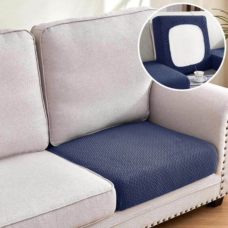 Jacquard Luxury Sofa Covers Elastic Sectional Sofa Seat Case Solid Colors Couch Covers For Sofas Living Room Chaise Lounge Pets