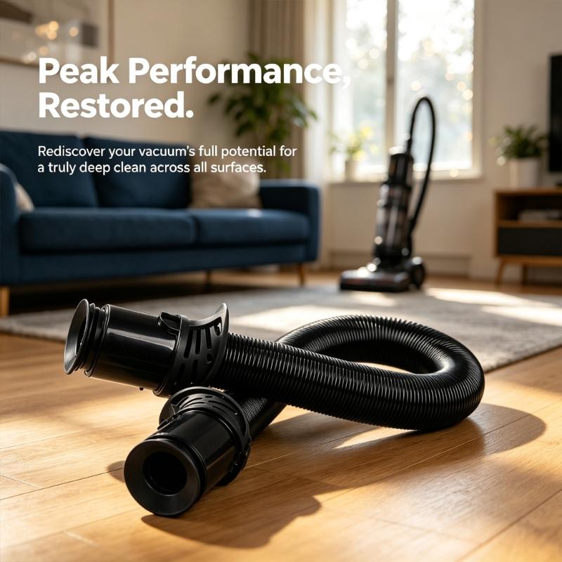 Flexible Vacuum Hose Assembly Black Replacement Hose for UV850 UV900 UV950 Home Cleaning Reach, Corrugated End Piece Part for Furniture Sides and