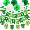 Green Themed Birthday Party Decoration Green Leaf Turtle Leaf Spiral Disc Latte Honeycomb Ball Set