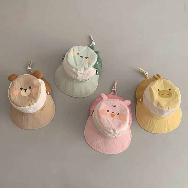 Children's Breathable Quick-Dry Summer Bucket Hat with Detachable Shawl