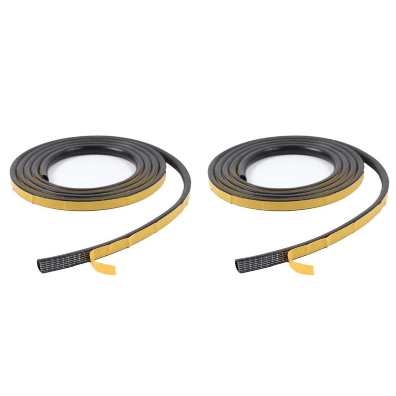 2X Rear Door Glass Seal Strip For Jeep Wrangler JK JL 2007- Waterproof Dustproof Durable nero