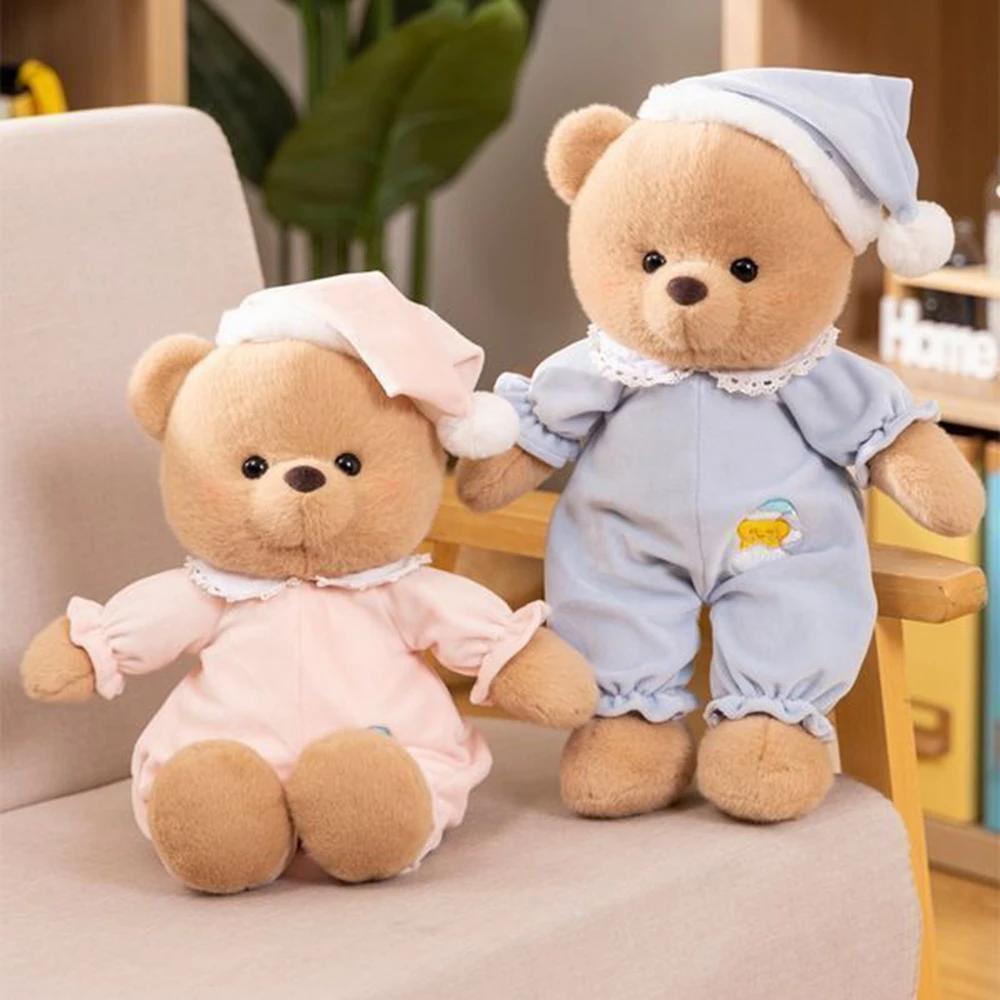 40CM Cute Pajamas Bear Plush Toy Doll Bear Pajamas Dress Up To Soothe Children Sleeping Dolls Give Children Birthday Gifts
