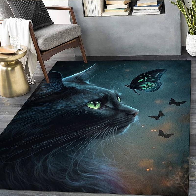 1 Stück Teppich mit Katzenmuster - Heimdekoration Teppich für Wohnzimmer Schlafzimmer Bodenbelag Computerstuhl Bereichsteppich
