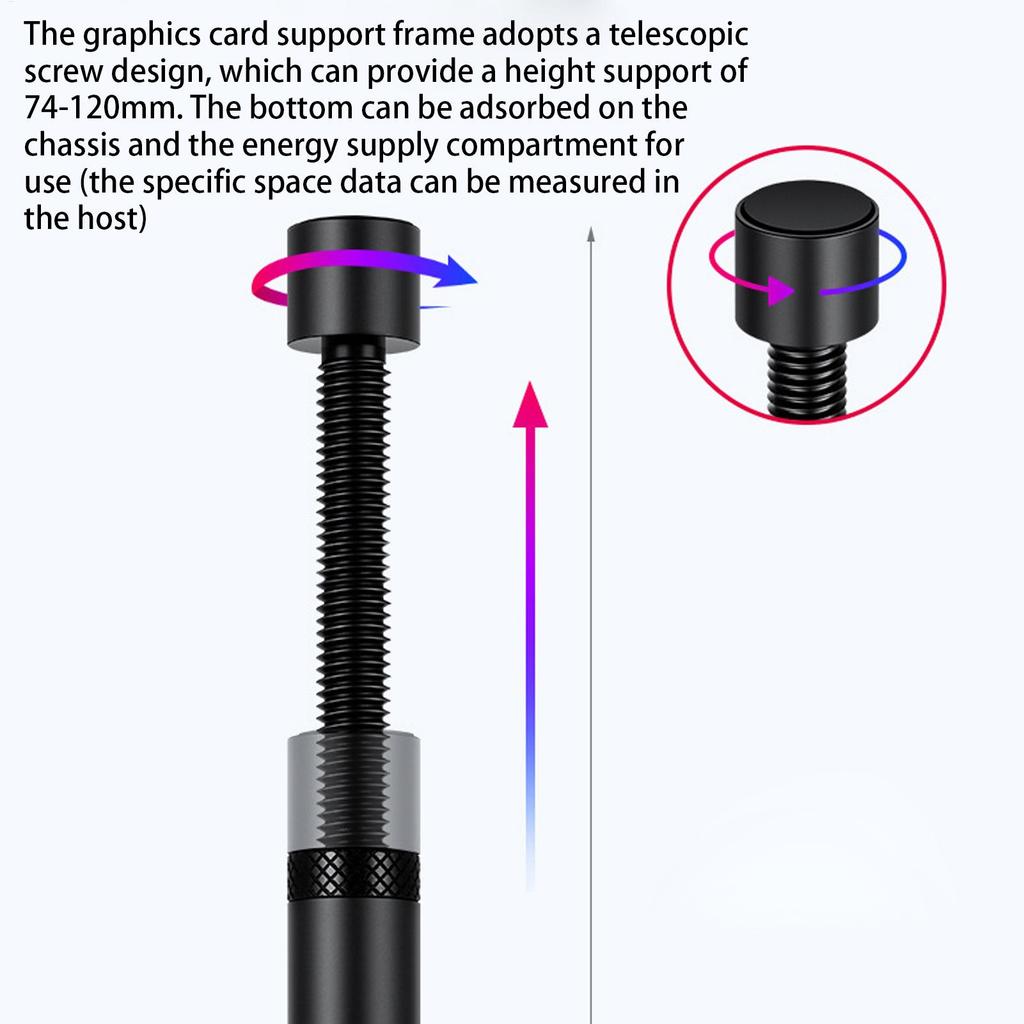 GPU Support Bracket with Magnetic Base Heavy-Duty Video Card Holder Anti-Sag Stand for PC Gaming Rig, Home Cafe E-Sports Setup