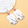 3D Printed Cat's Eye Color Block Acrylic Lotus Flower Earrings