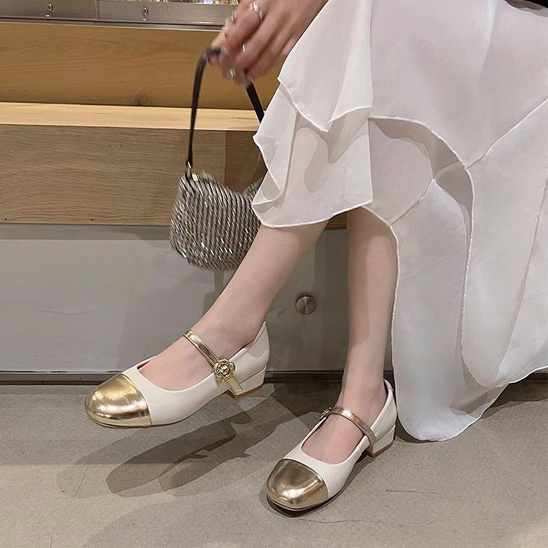 

French Mary Jane women s shoes 2025 new height-increasing women s shoes spring and autumn mid-heeled small fragrant wind light mouth low-heeled small 35