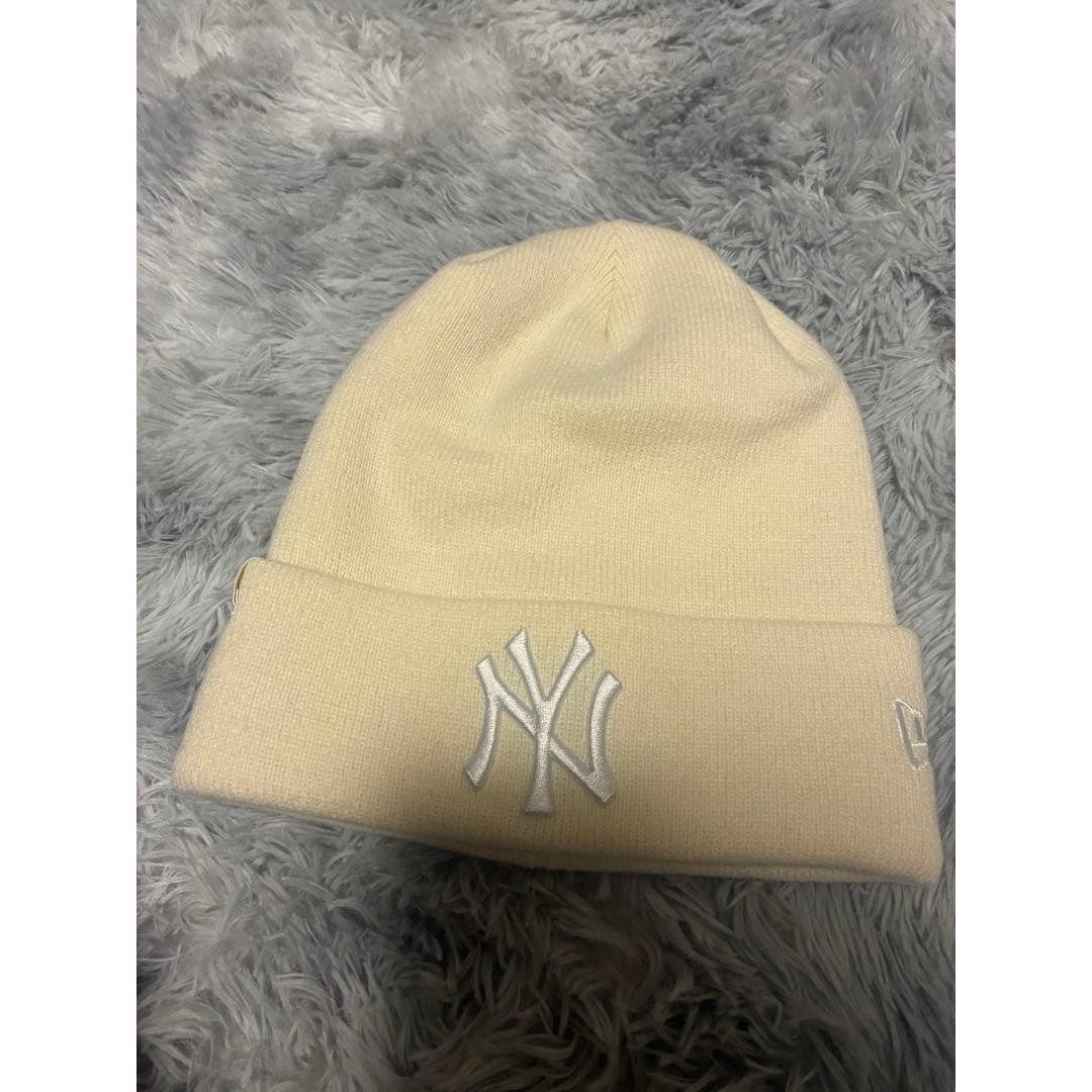 Used Unused NEWERA knit hat off-white