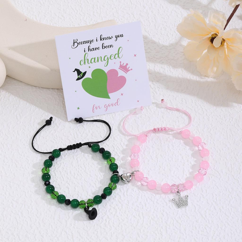 Ensemble de Bracelets d'Amitié Maléfiques Couronne Chapeau de Sorcière Amour Fermoir Magnétique pour Couples Fans Cadeaux de Fête de Noël Saint-Valentin