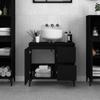 Schrank unter dem Waschbecken, 2 Schubladen, schwarzes dreieckiges Stativ, 65x33x60 cm