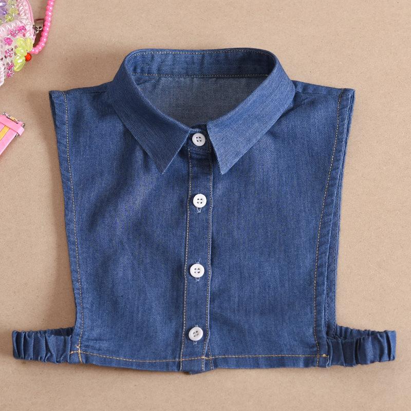 Denim Fake Collar Shirt Children White Collares Mujer Cotton Detachable Collar Choker Kids Boys Girls Removable Half Shirt