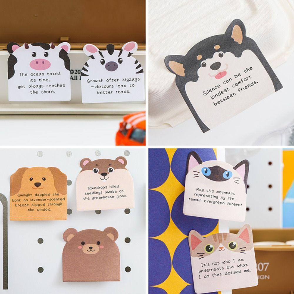 240cps Dog Cat Memo Pad Animal Shaped Notepad Notebook Planner Sticky Notes Students