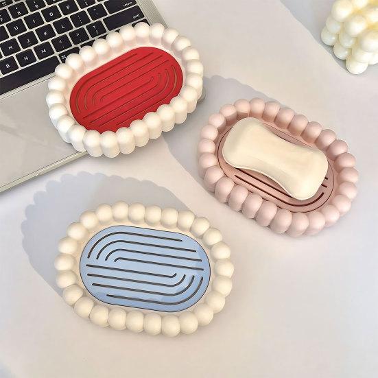 Yousheng Soap Box, with Hollow Drainage Layer Design, Matte Surface Soap Holder, for Home And Dormitory