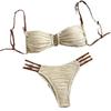 European & American Color Block Lace-up Bikini Swimsuit for Women - Sexy Beach & Hot Spring Swimwear 2025