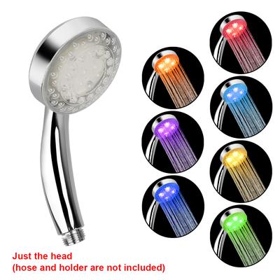 Spruzzo Senza batterie Soffione doccia fisso Soffione doccia a LED 3 colori Sensore di temperatura Ultra silenzioso 7 colori Cambio graduale del flusso d'acqua Generatore di energia